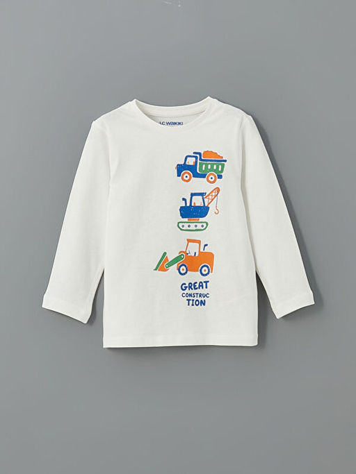 Bisiklet Yaka Bask?l? Erkek ?ocuk Pijama Tak?m