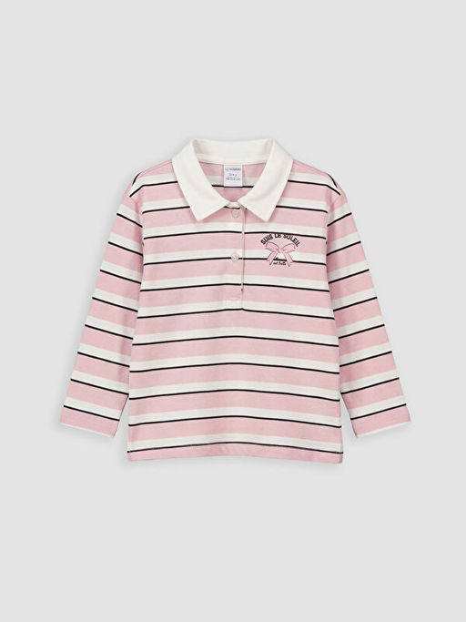 Polo Yaka ?izgili K?z Bebek Ti??rt