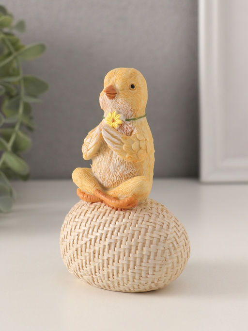 Фигурка полистоун Цыплёнок на яйце: дзен, 7.5?5.5?11.5 см