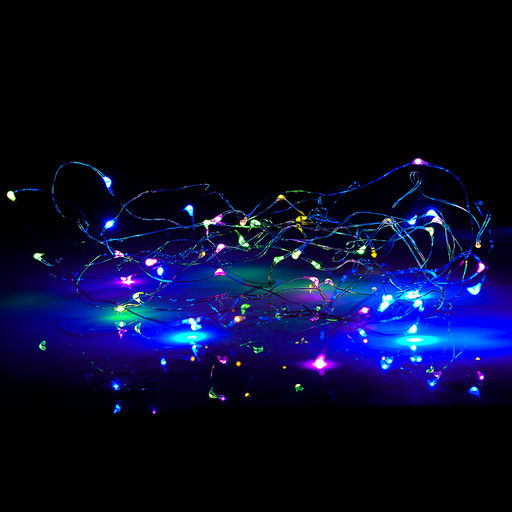 Электрогирлянда Роса 2 м, 20 ламп, на батарейках, цветная