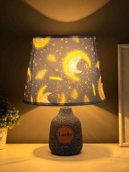 Лампа настольная RISALUX Лаки, E14, 40 Вт, синяя, 24×24×34 см