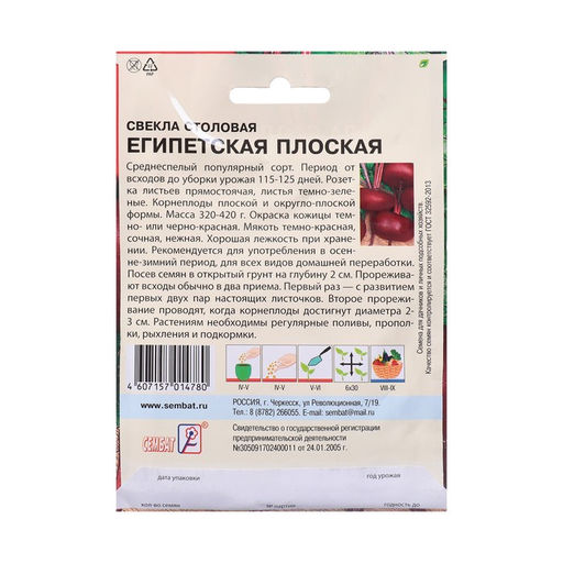 Семена Свекла «Египетская плоская», XXXL, «Сембат», 10 г