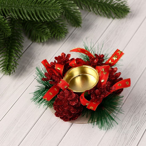 Подсвечник на одну свечу «Красный» 10×4 см, d=4 см