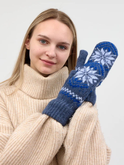 Варежки женские Звезда три цвета 3002-8 - Рассказовские варежки фото 2