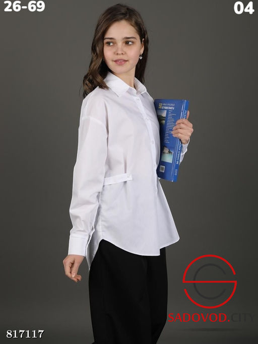 Рубашка для девочки однотонная - Bruno фото 2