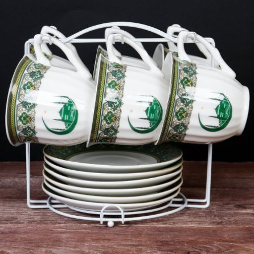 Чайный набор 12 предметов 250 мл MS / new ZSV02-12MS /уп 8/ Муслим костяной фарфор - Галеонтрейд фото 2