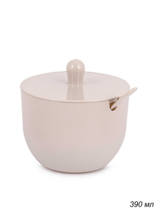 Сахарница 0,40 л Джелли бежевый / М8296 /уп.12/ с ложкой - Галеонтрейд фото 2