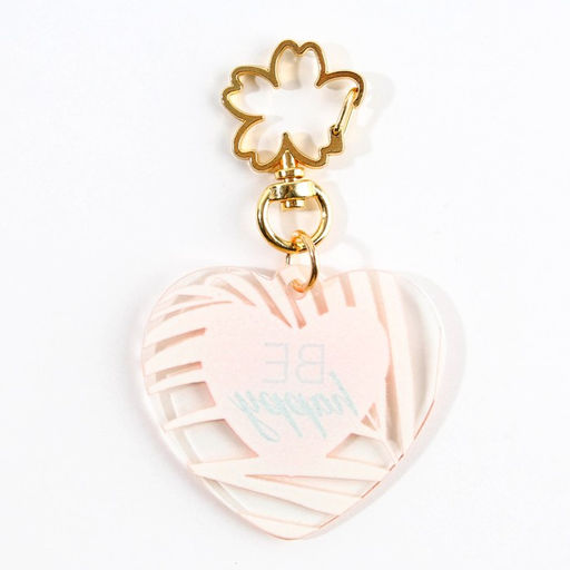 Брелок для ключей акриловый Be happy, 5?4.6 см