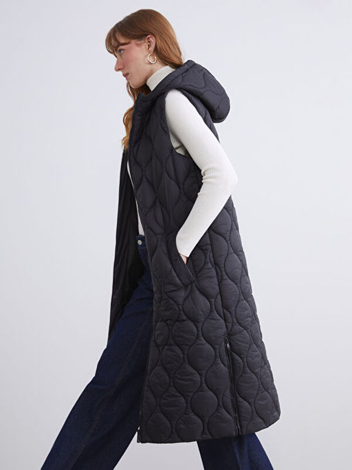 Kap??onlu Kapitone Kad?n ?i?me Yelek