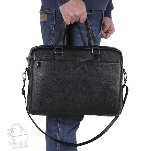 Портфель мужской кожаный 66275H black Heanbag - S-style фото 2