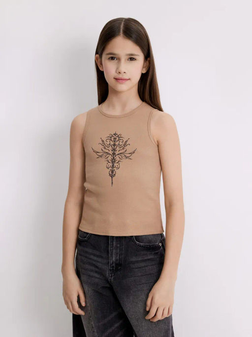ACOOLA / Майка-топ детский для девочек Juli коричневый