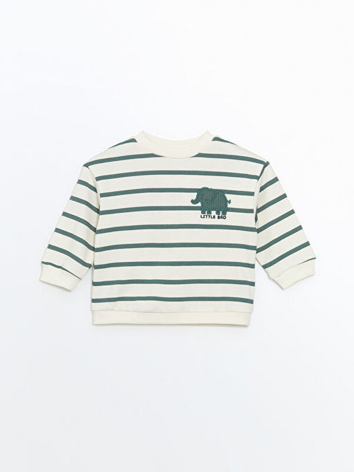 Bisiklet Yaka Bask?l? Erkek Bebek Sweatshirt ve E?ofman Alt 2li - Waikiki фото 2