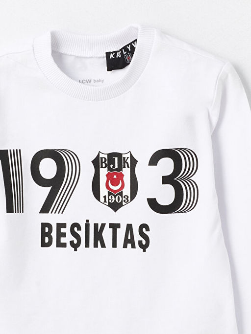 Bisiklet Yaka Be?ikta? Bask?l? Erkek Bebek Sweatshirt ve E?ofman Alt? Tak?m - Waikiki фото 3