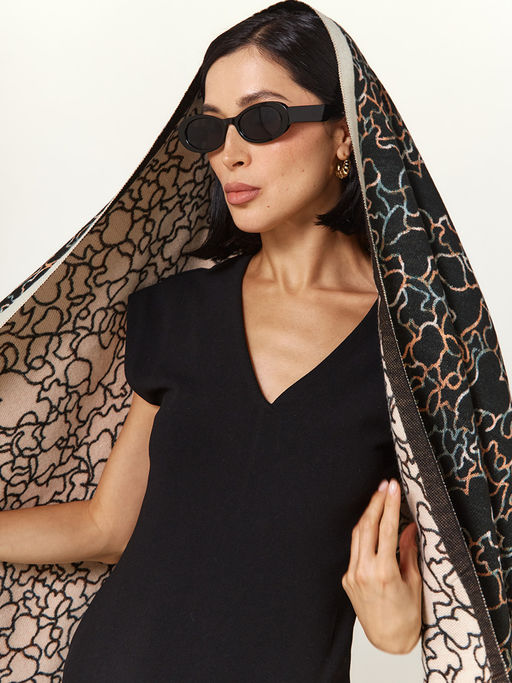 в составе ШЕРСТЬ и КАШЕМИР Большой, мягкий, теплый двусторонний палантин - Tantino фото 16