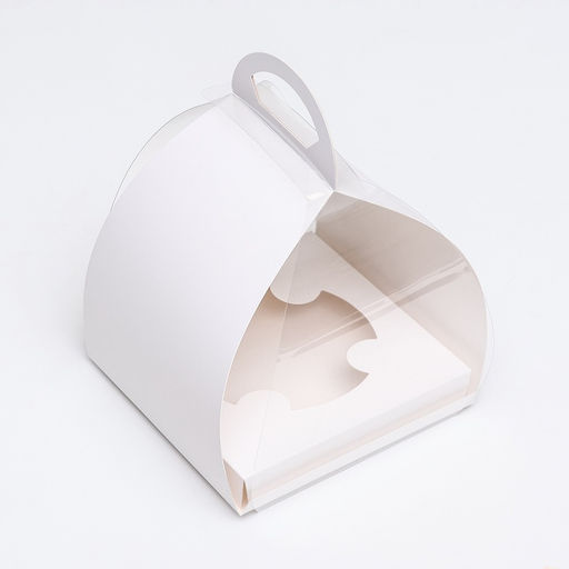Цена за 2 шт. Коробка для десерта, упаковка кондитерская, белая, 15×15×18 см