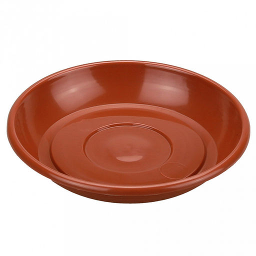 Поддон для цветочного горшка пластмассовый "Евро" д12,5см, h6см, терракотовый (Россия)