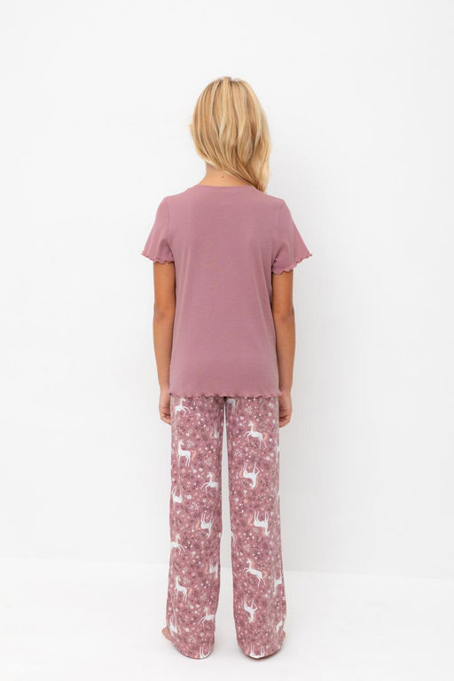 К 1636/морозная вишня,единороги пижама дет