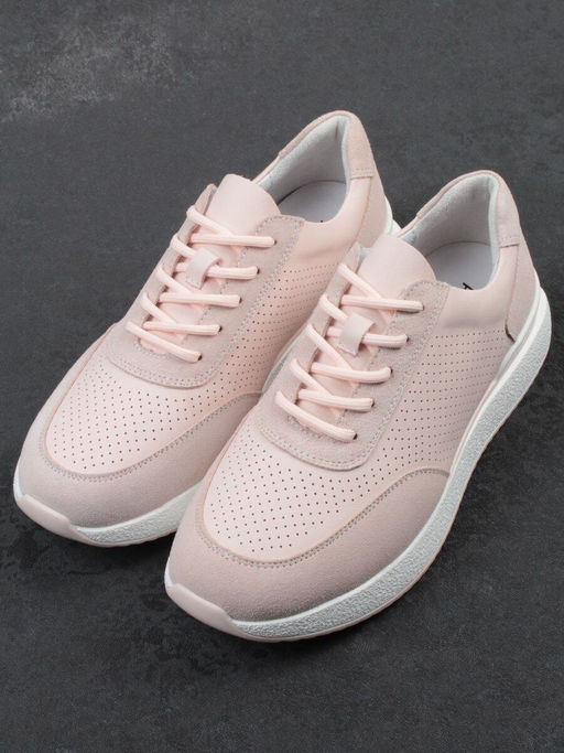 03-YH316-2 PINK Кроссовки женские (натуральная кожа)