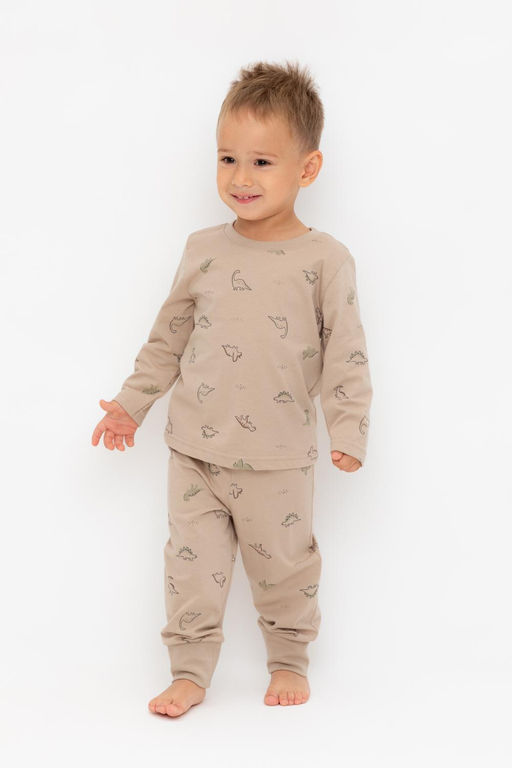 К 1561/тем.бежевый,динозаврики на песке пижама д/дет яс