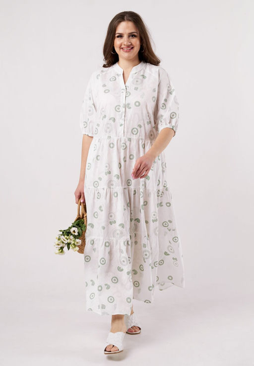 Платье ANDINA CITY 806-2 белое в круги