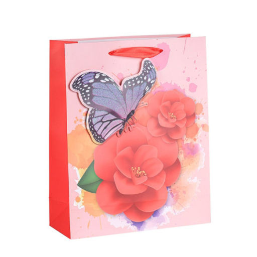 Цена за 12 шт. Пакет подарочный 32x26x10 / 1360M /уп 12/480/ (Голубой) - Галеонтрейд фото 2