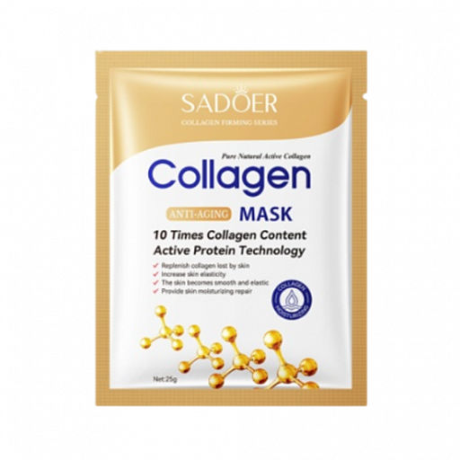 Sadoer Collagen Anti-Aging Mask, 25g - Антивозрастная маска-салфетка для лица с колагеном