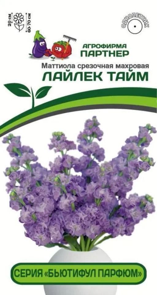 Маттиола срезочная махровая Бьютифул Парфюм Лайлек Тайм