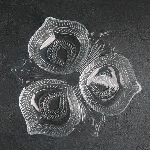 Менажница фигурная «Листья», 3 секции, 25,5×3,5 см