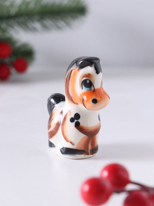 Фигурка фарфор гжель «Конь Агат» 6.5×5.5×2.5 см, цветной
