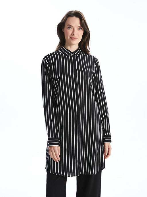 ?izgili Poplin Kad?n G?mlek Tunik