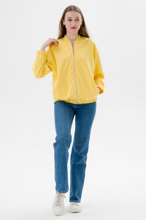 Бомбер из коттон фита жёлтый - Амадэль фото 15