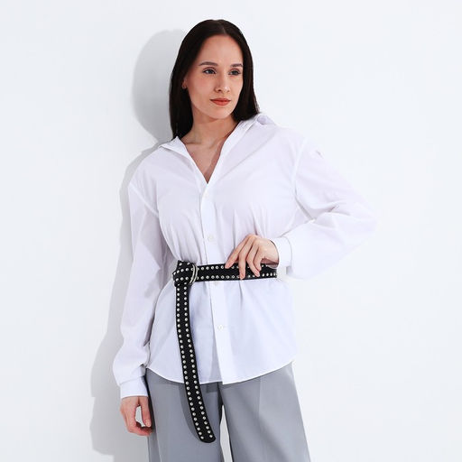 Ремень женский, ширина 3,6 см, пряжка металл, люверсы, цвет чёрный - Simaland фото 3