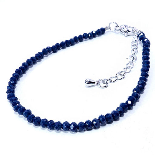 Браслет Шпинель с алмазной огранкой Ночная синева 3мм