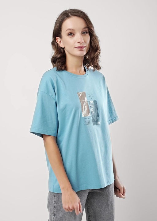 CLE Футболка жен. 256711кд_п голубой - Clever wear фото 2