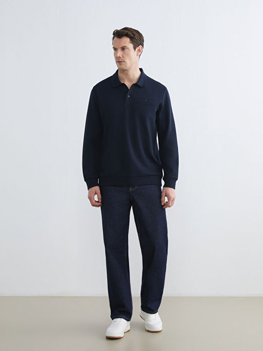 Polo Yaka Erkek Sweatshirt