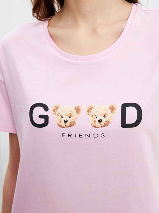 Ay? Teddy Bask?l? Kad?n ?ortlu Pijama Tak?m?