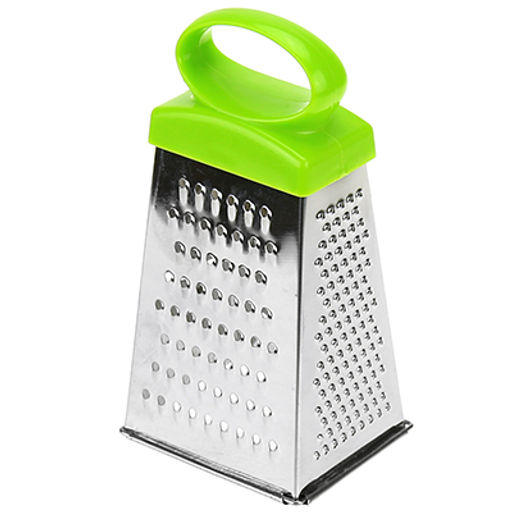 Терка из нержавеющей стали четырехгранная пластмассовая ручка 12,5см, основание 6,5х5см (Китай)