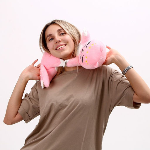 Подушка - подголовник для путешествий Котик, мягкая игрушка, 70 см - Milo toys фото 2