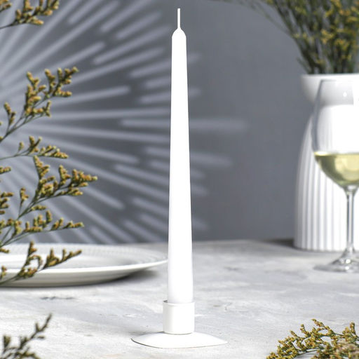 Свеча античная, 2,3х 24,5 см, 5 ч, 55 г, 12 штук, белый