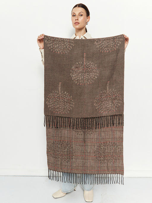 в составе ШЕРСТЬ и КАШЕМИР Большой, мягкий, теплый  двусторонний палантин. - Tantino фото 2