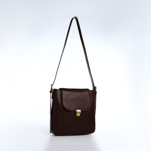 Сумка-мессенджер на клапане, цвет тёмно-коричневый - Simaland фото 3
