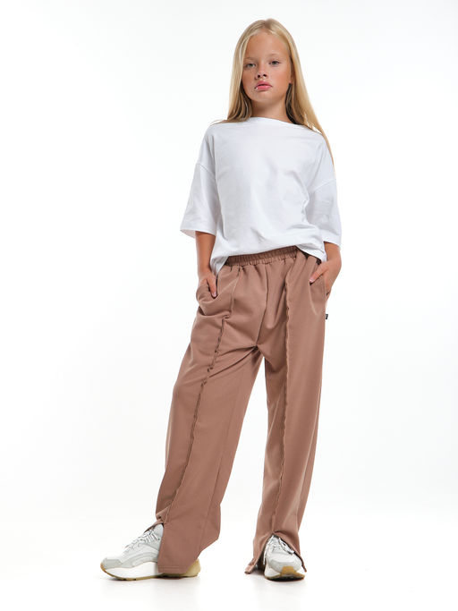 Брюки из футера для девочки 22-8005 черный - Mini maxi фото 11