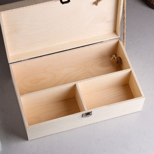 Подарочный ящик, 34×21.5×10.5 см, деревянный, 3 отделения, с крышкой