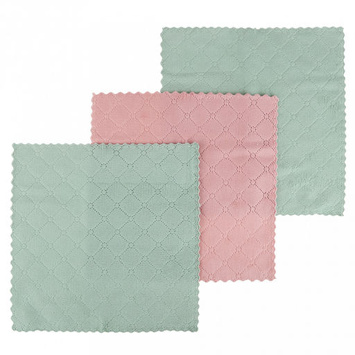 Салфетка для уборки 30х30см "Хозяйка", микрофибра, набор 3шт (Китай)