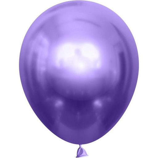 Воздушные шары латексные 12", хром, 50 шт., сиреневые