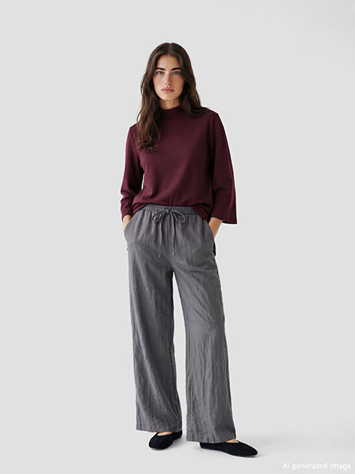 Beli Lastikli Modal Kar???ml? Kad?n Pantolon