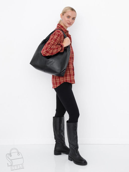 Сумка женская кожаная 0952CH black Polina&Eiterou в Новосибирске