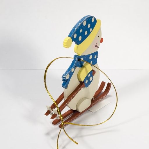 Елочная игрушка - Снеговик на лыжах в колпаке 650-3 - Idh фото 3
