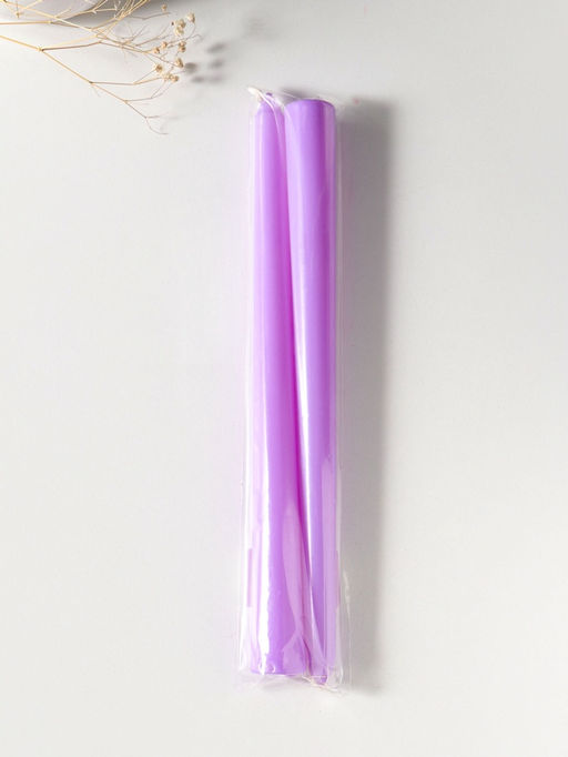 Цена за 2 шт. Свеча античная 25 см (набор 2 шт) 58 гр, 7 ч, цв. лаванда