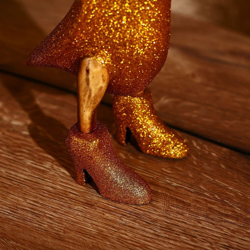 Сувенир «Утка на диско в золотом», 27 см, дерево